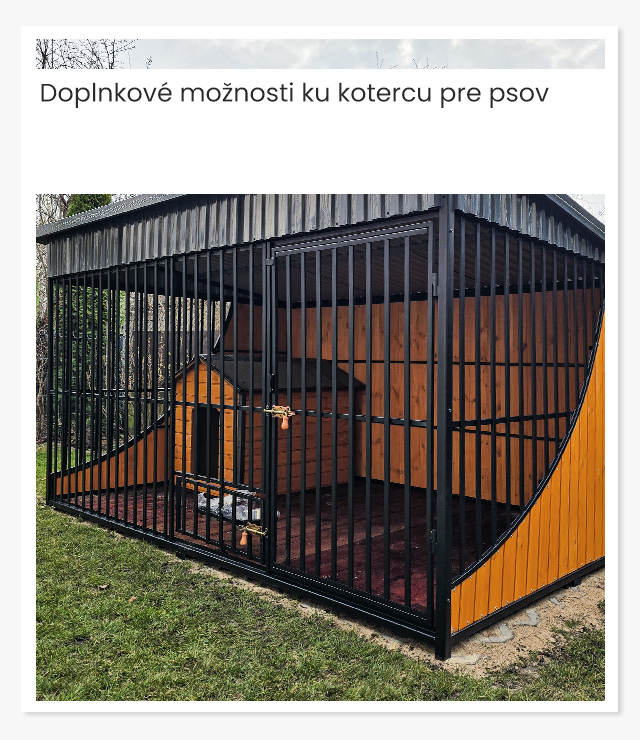 Doplnkové možnosti ku kotercu pre psov